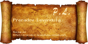Preradov Levendula névjegykártya